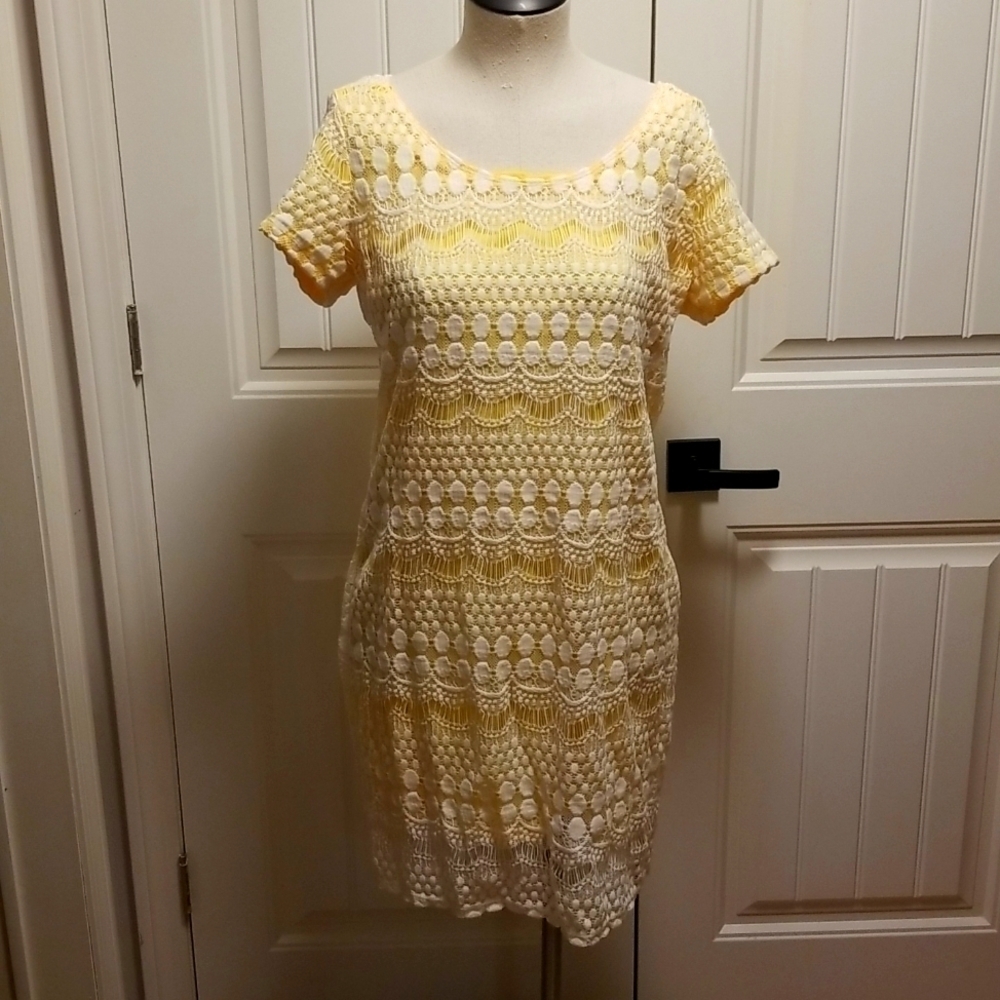 Tiana B. Lace Overlay Dress Size Large